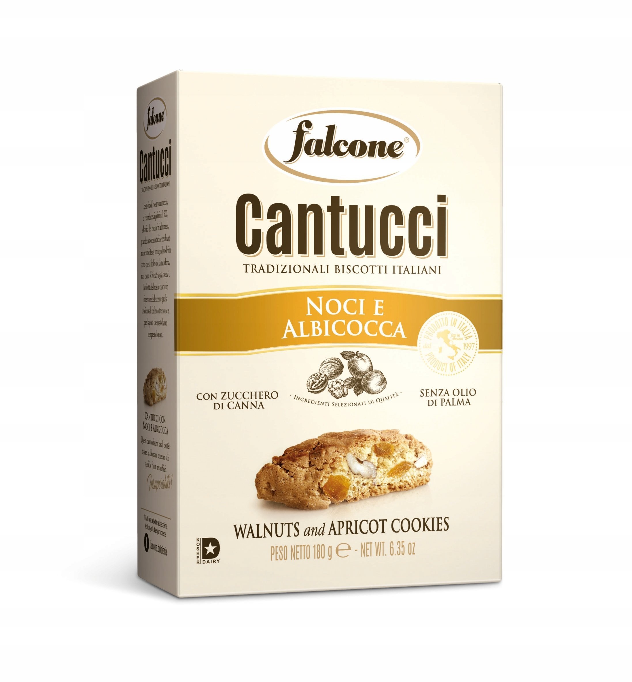 Falcone Ciastka Cantucci Orzechy i morele 180g - Orzechowo-morelowe