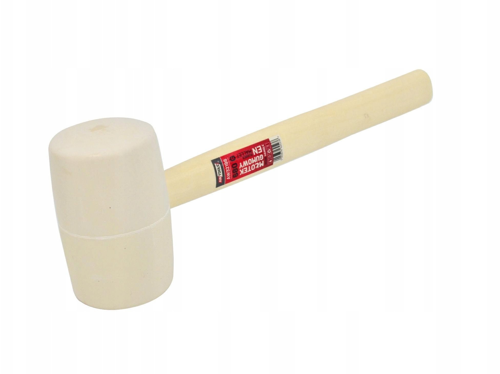 AWTOOLS MŁOTEK GUMOWY TRZON DREWNO BIAŁY 235g
