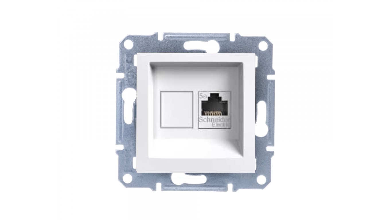 Schneider Electric Gniazdo komputerowe ASFORA pojedyncze RJ45 kat.5e bez ramki białe - EPH4300721