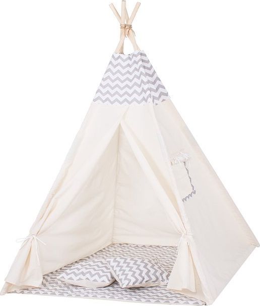 Springos Namiot Tipi dla dzieci wigwam szary w zygzaki XXL UNIWERSALNY