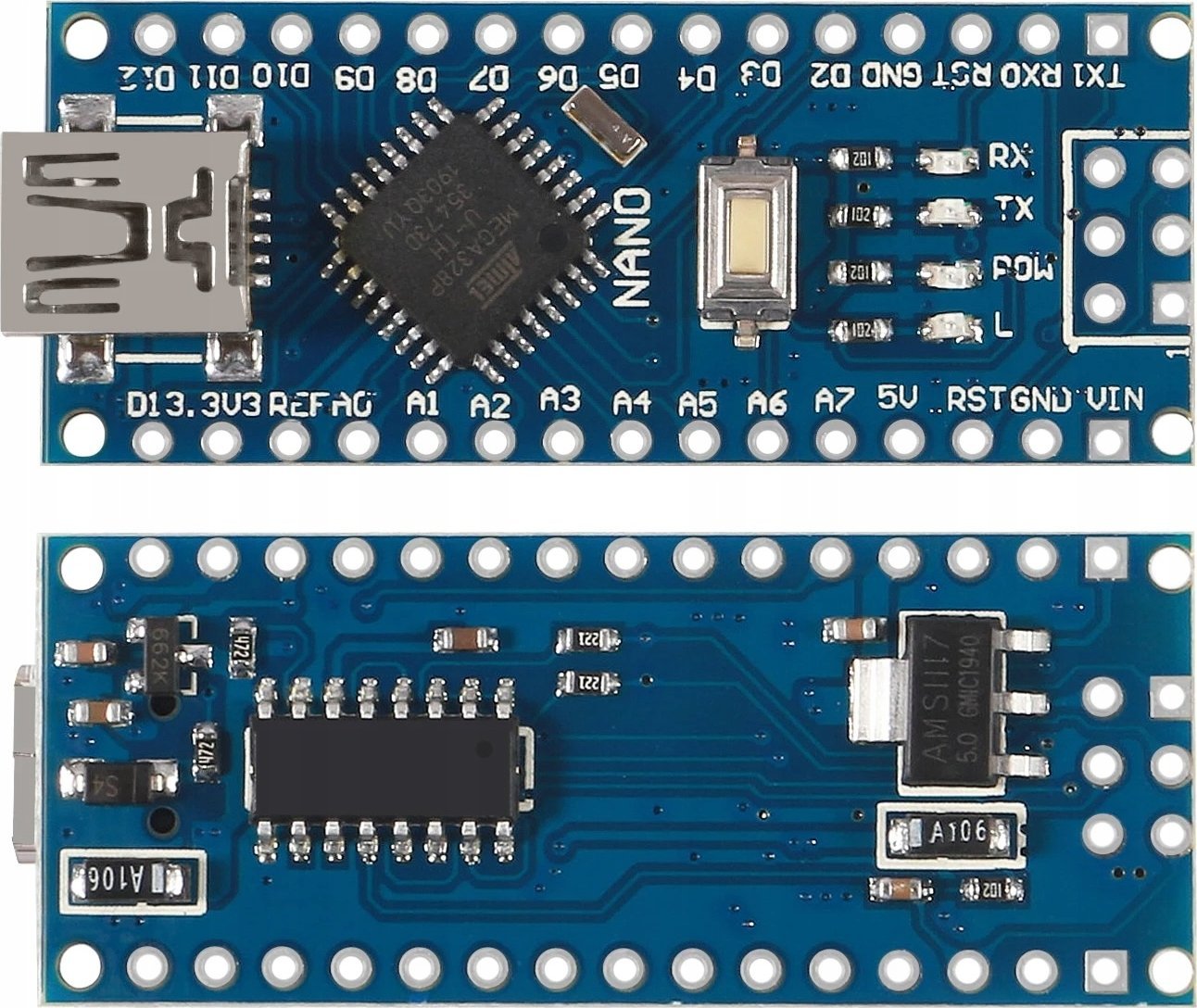 Rosfix MODUŁ NANO 3.0 ATMEGA328 CH340 KOMPATYBILNY Z ARDUINO ATMEL ATMEGA328P-AU