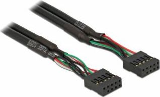 Delock USB 9 pin - USB 9 pin, 0.5m, Czarny (82437)
