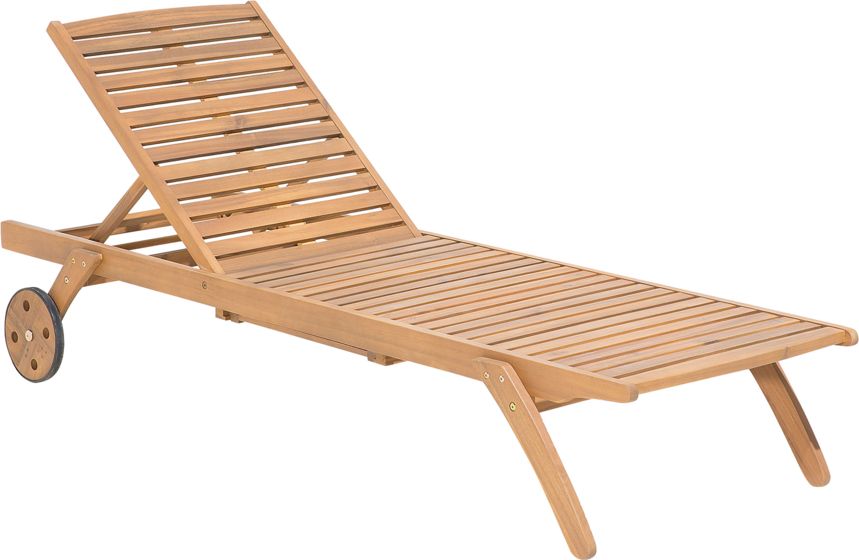 Beliani Leżak ogrodowy drewniany jasny CESANA