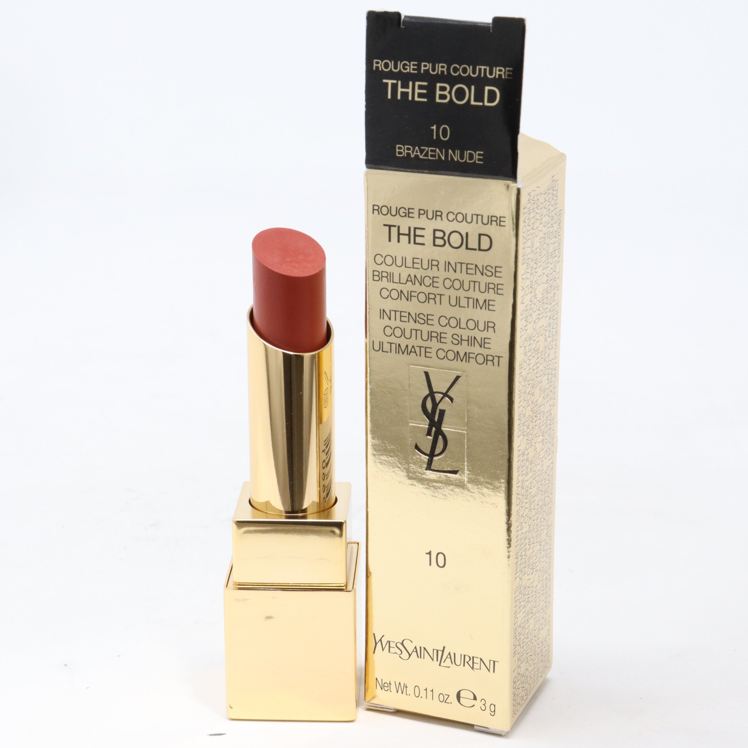 YSL ROUGE PUR COUTURE THE BOLD GLOSSY LIPSTICK 10 BRAZEN NUDE 2,8g