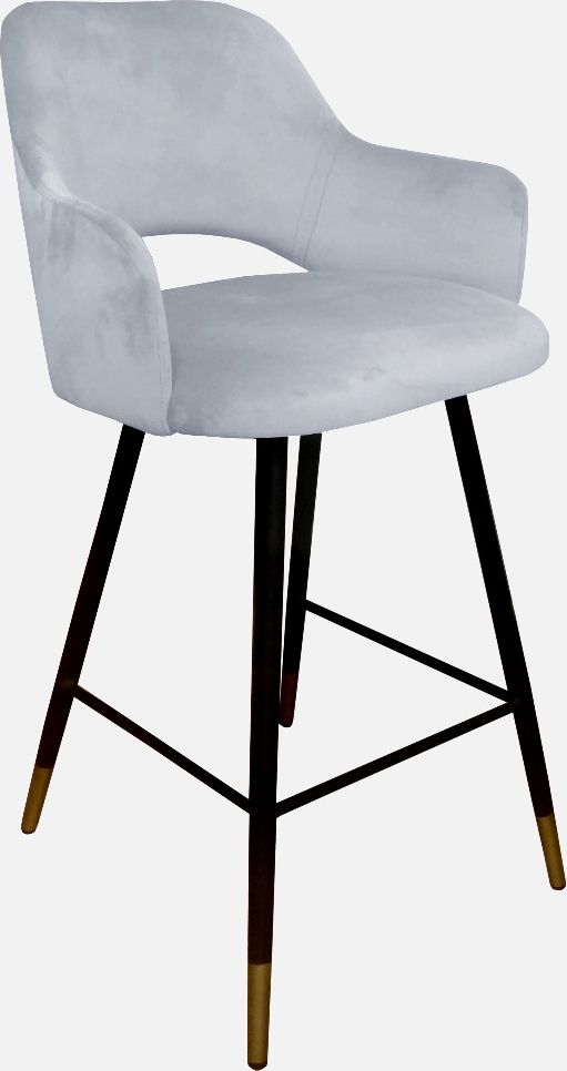 Atos Hoker NAPO VELVET GOLD jasno szary na czarnych metalowych nogach ATOS