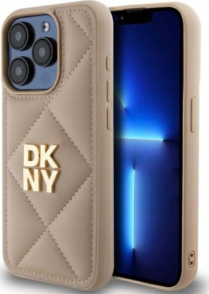 DKNY DKHCP15LPQDSLE iPhone 15 Pro 6.1" beige/beige Quilted Stack Logo