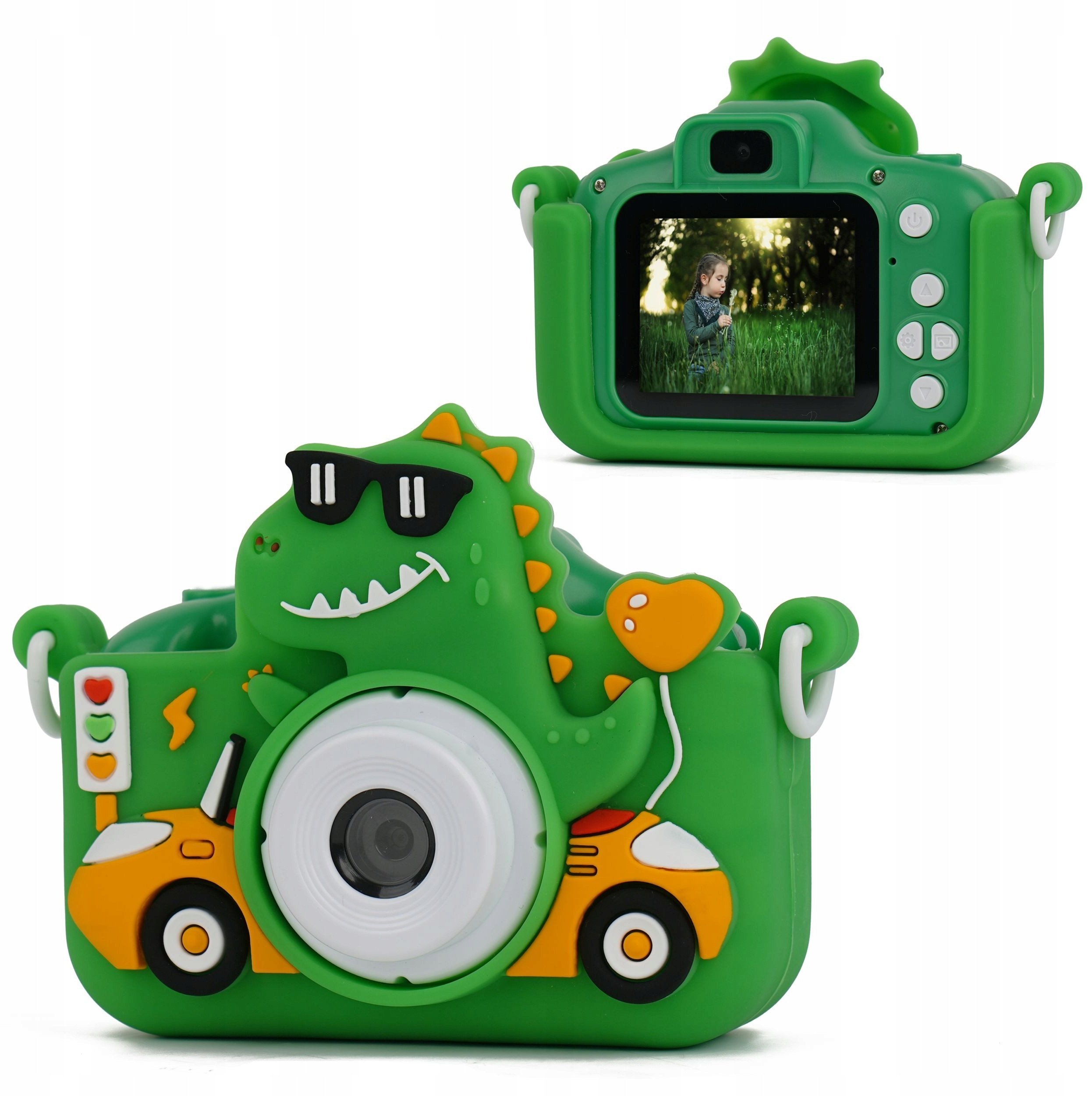 Aparat Cyfrowy 48mp Kamera 1080p Dla Dziecka 5x Gry Mp3 Xrec X2 / Dinozaur Zielony
