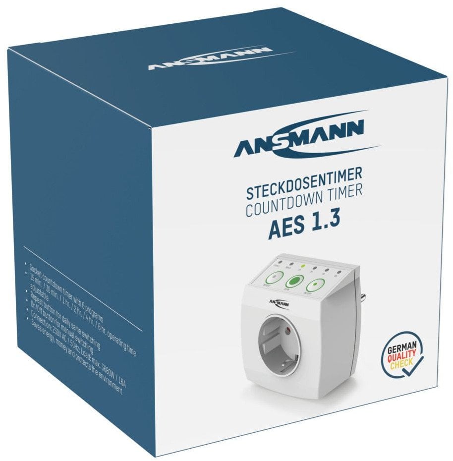 Programowane gniazdo Ansmann AES13 białe 230V
