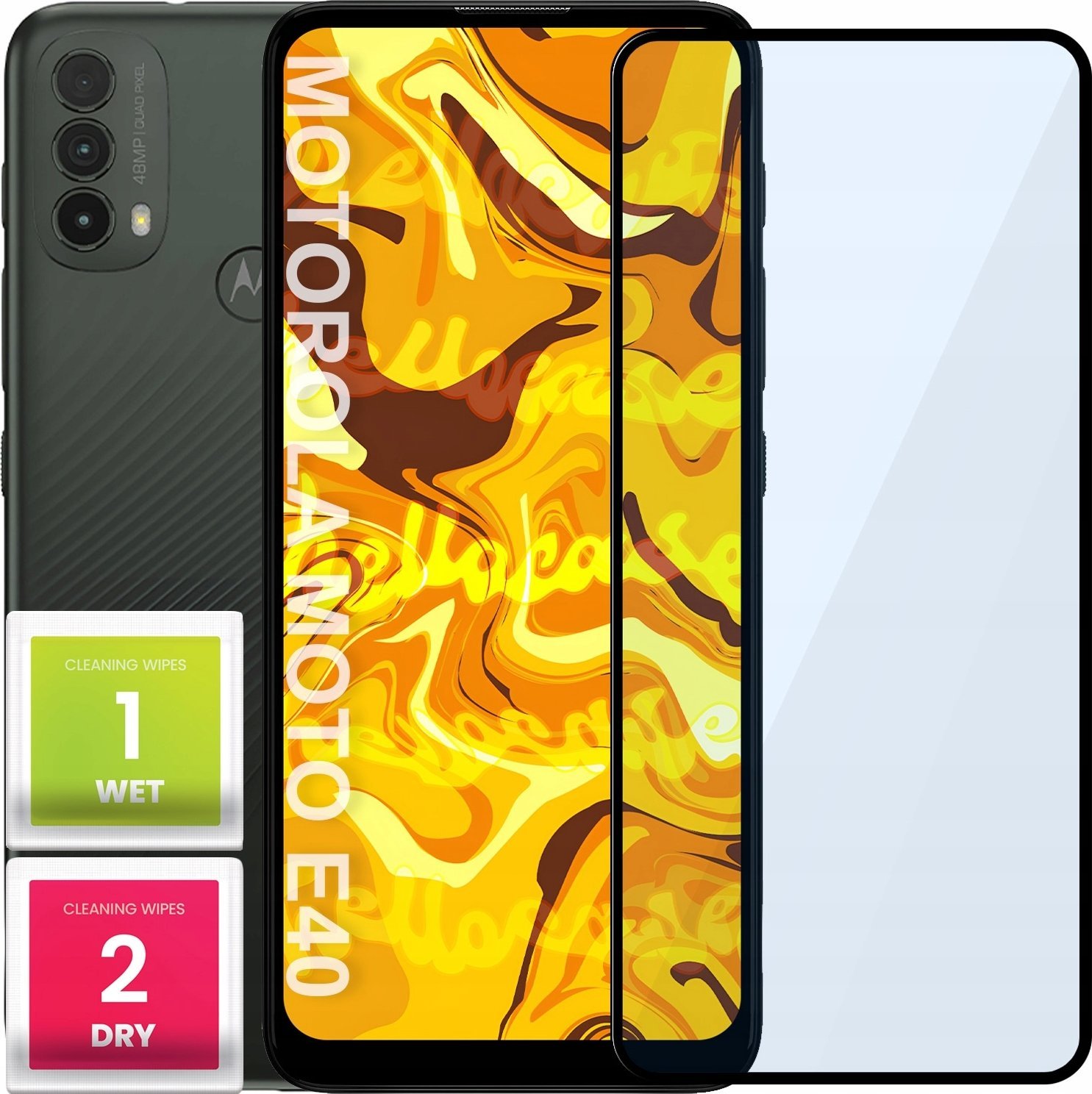 Hello Case SZKŁO HARTOWANE DO MOTOROLA E40 PEŁNE NA CAŁY EKRAN SZKIEŁKO OCHRONNE 5D 9H