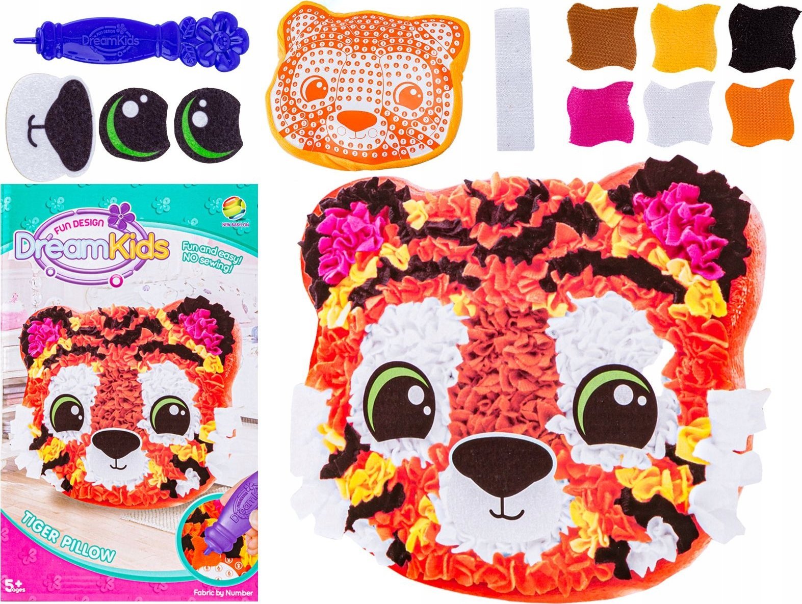 Kreatywny Zestaw Wyszywanka, Maskotka, Pluszak Do Szycia, Poduszka Do Ozdobienia DIY TYGRYSEK