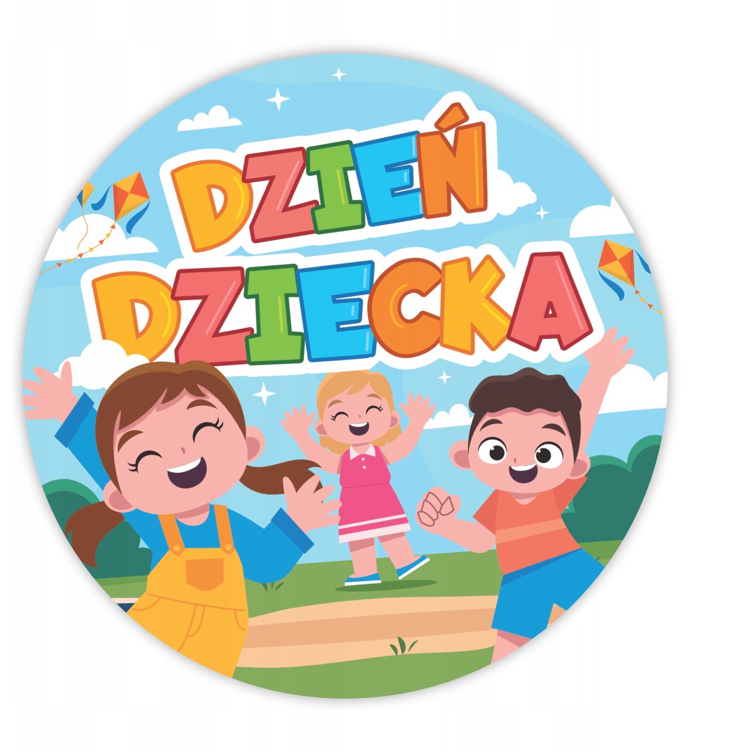 Naklejki Dzień Dziecka - Radość 40mm 24szt