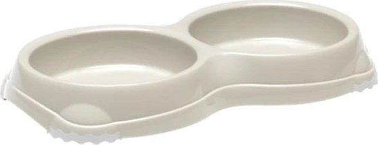 Yarro International YARRO MISKA PLASTIK PODWÓJNA DLA KOTA SZARA 2x0,2l