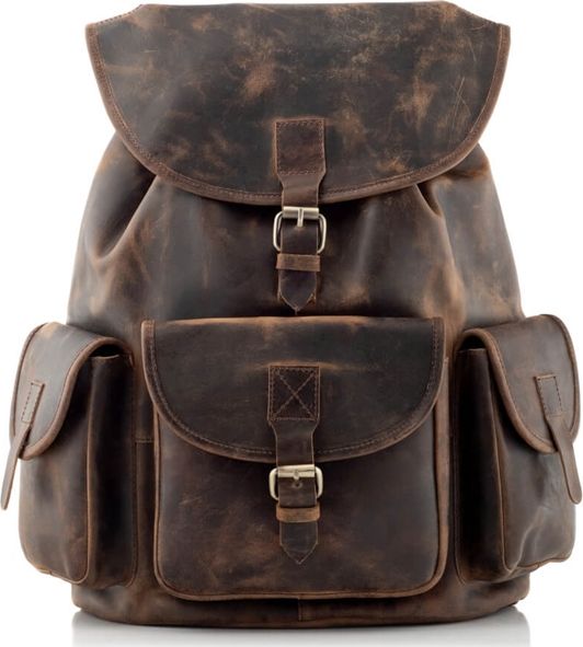 Belveder Skórzany plecak męski brąz Outlander BT33
