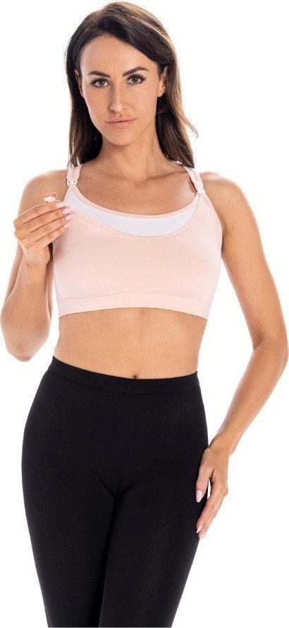 Teyli Top biustonosz do karmienia bawełniany Maya pudrowy róż Pudrowy Róż M