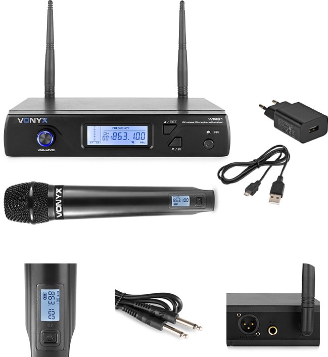 Zestaw mikrofonowy bezprzewodowy UHF Vonyx WM61 one size