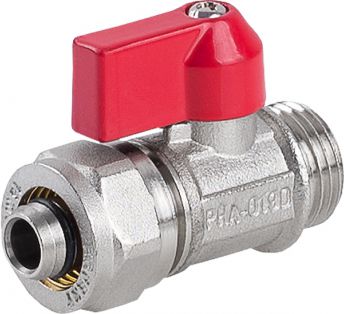 Perfexim Zawór kulowy MINI 1/2" ze złączką do rury Pex/AlPex i dławikiem (01-019-1000-001)