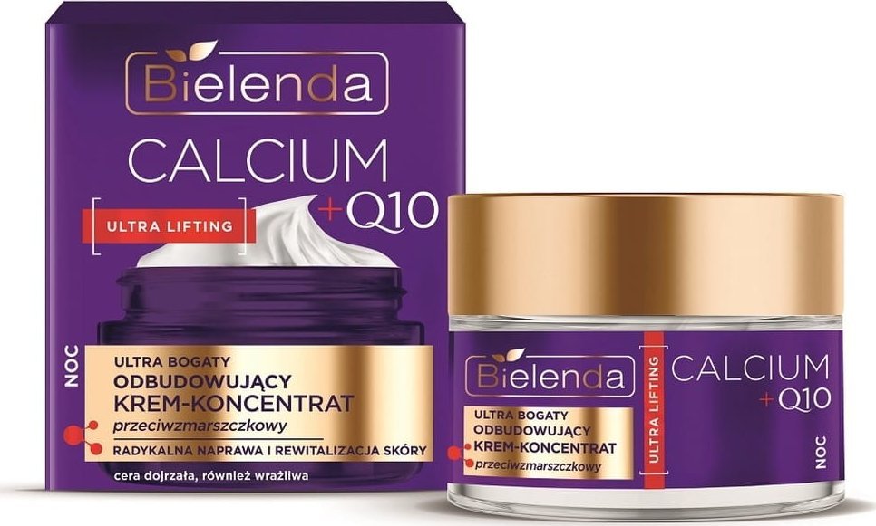 Bielenda Calcium + Q10 Ultra Bogaty Odbudowujący Krem-Koncentrat Przeciwzmarszczkowy Na Noc 50Ml