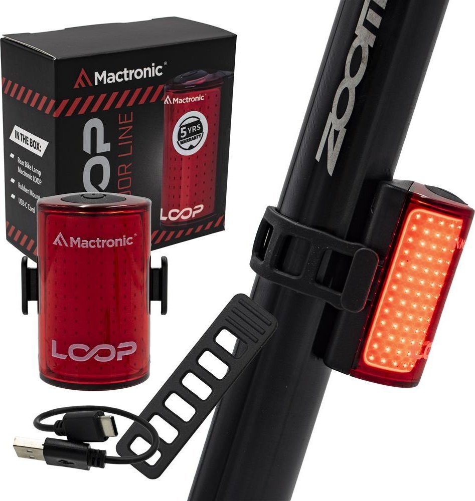 MacTronic Lampka tylna Mactronic Loop, 25 lm, COB, USB-C
