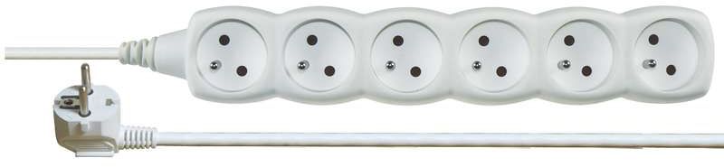 Emos Przedłużacz 6-gniazd z/u 3m /H05VV-F 3G1/ biały (P0613)