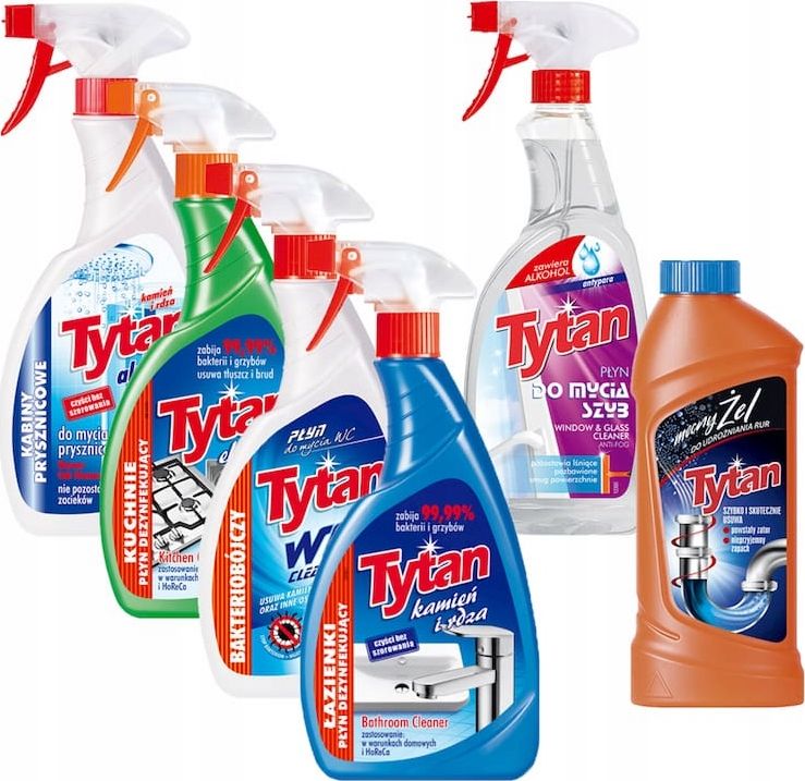 Tytan Power zestaw do łazienki, kuchni 6 szt, mix