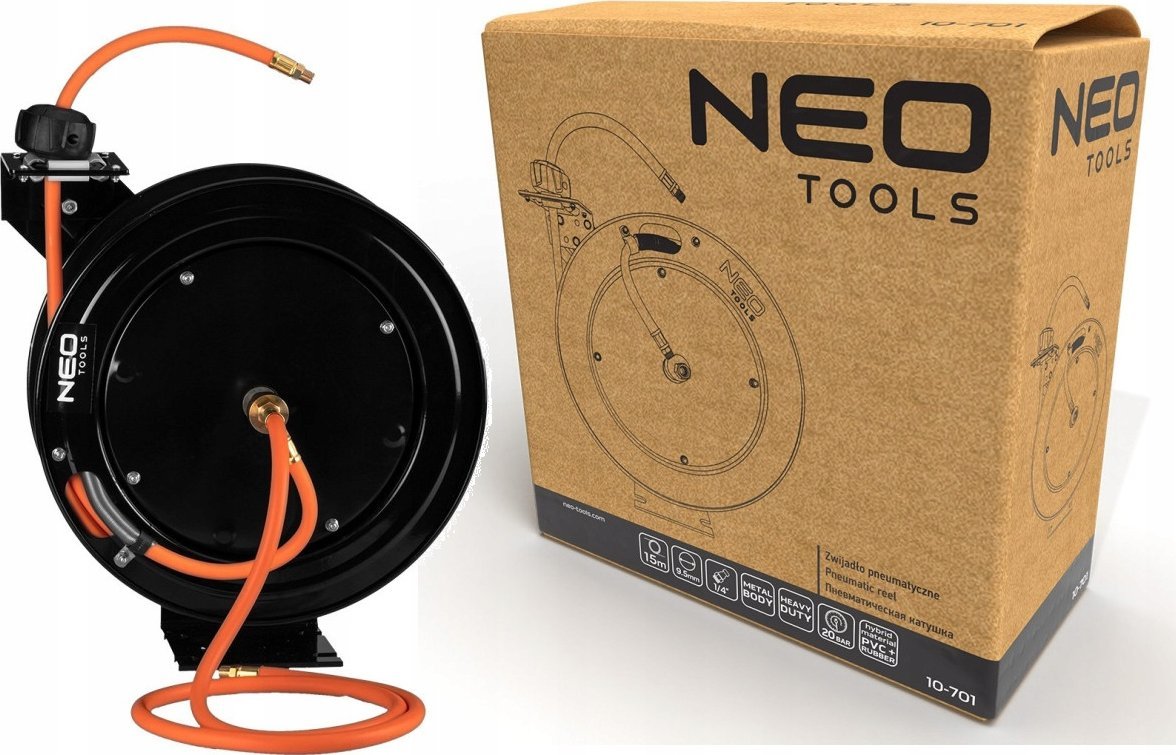 Neo Zwijadło pneumatyczne, metalowe, otwarte, 9,5mm x 15m HEAVY DUTY