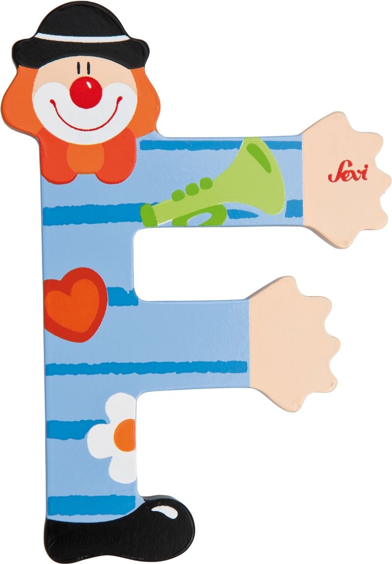 Sevi Drewniana literka F, Klaun (81742)