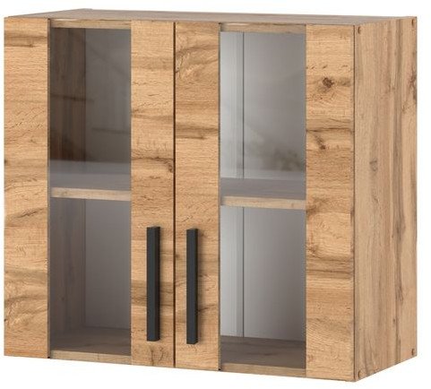 szafka kuchenna wisząca witryna ze szkłem modułowa 80cm blande dąb wotan
