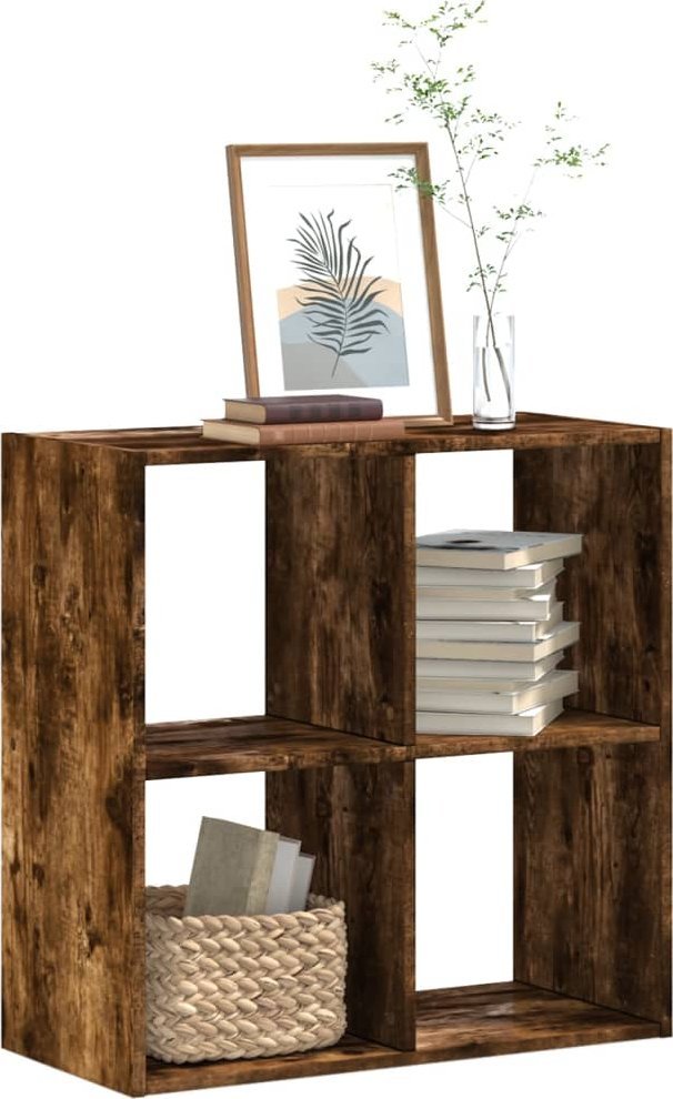 vidaXL Regał, przydymiony dąb, 68,5x32x68,5cm, materiał drewnopochodny