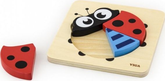 Viga Toys VIGA Pierwsze drewniane Puzzle maluszka Biedronka