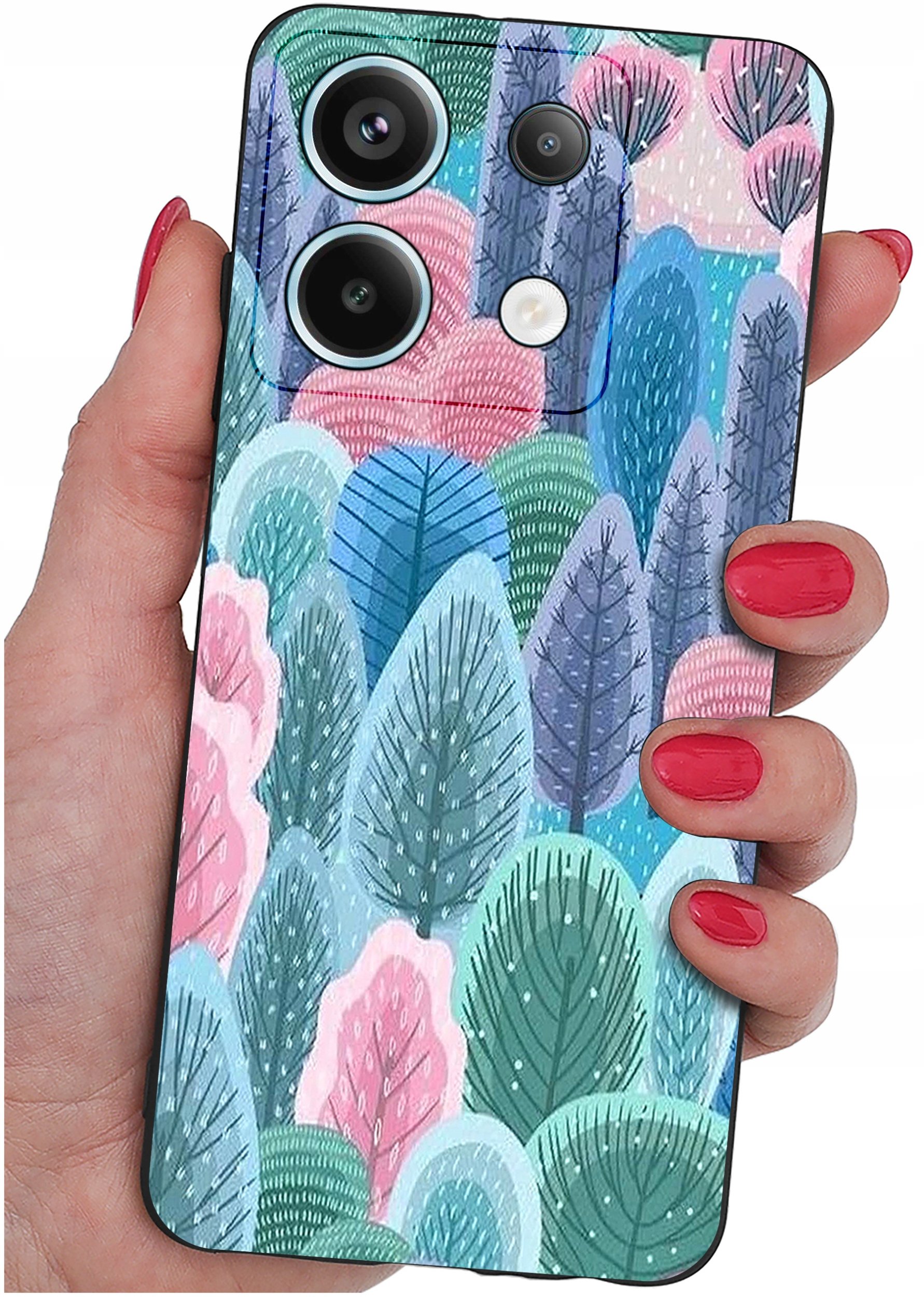 ETUI do Xiaomi Redmi Note 13 Pro 5G WZORY |SILIKONOWE MATT CASE +SZKŁO 9H