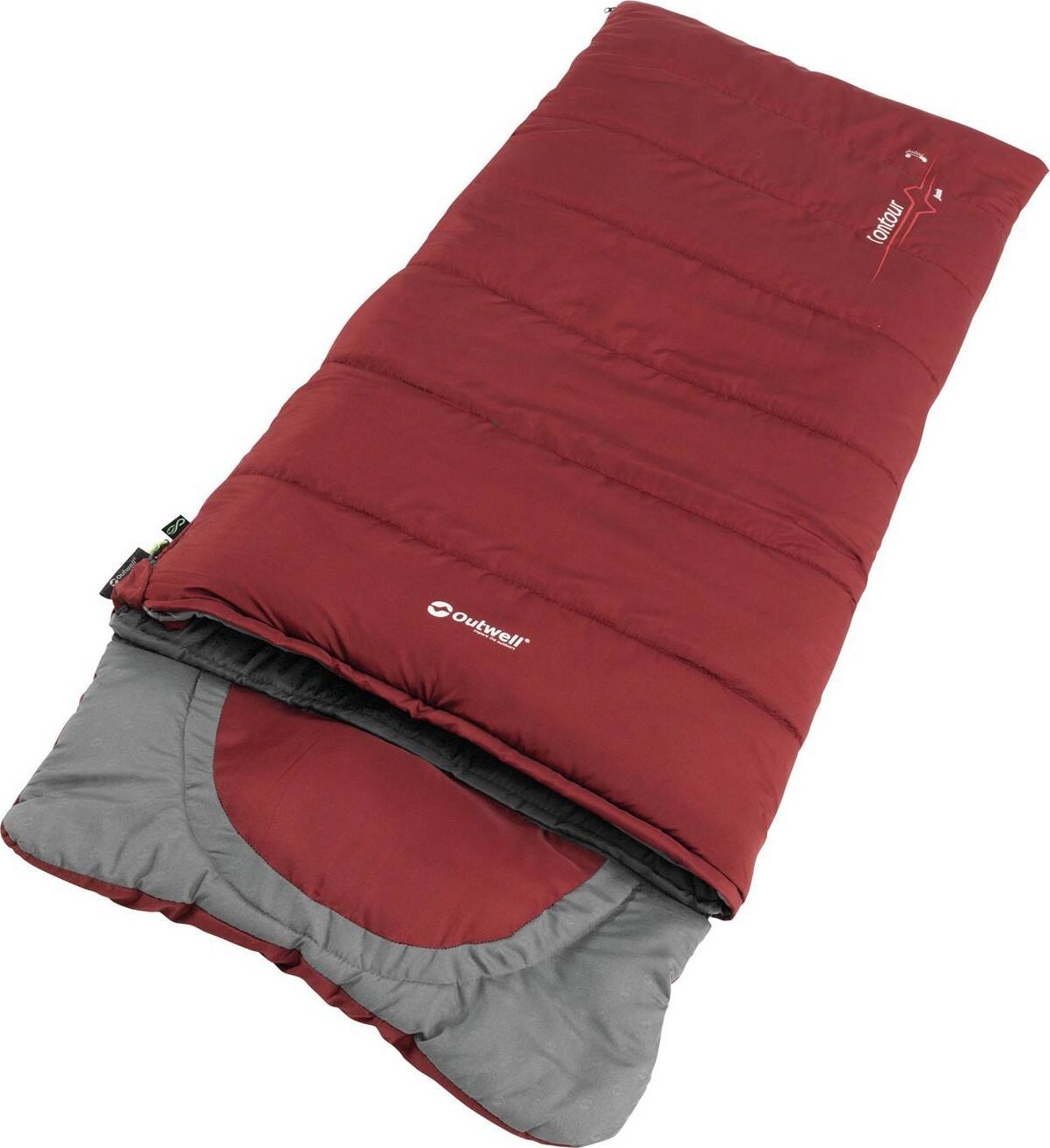 Outwell Śpiwór dla dziecka Outwell Contour Junior (140 cm) - red/grey Uniwersalny