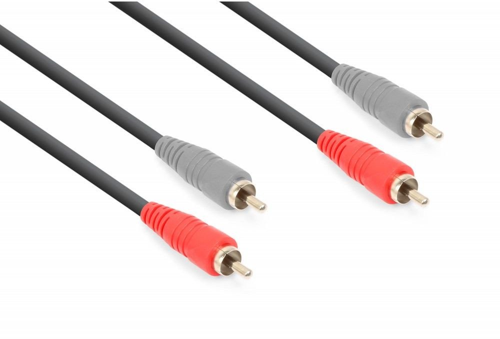 Kabel 2 x RCA męski - 2 x RCA męski 1.5m Vonyx one size