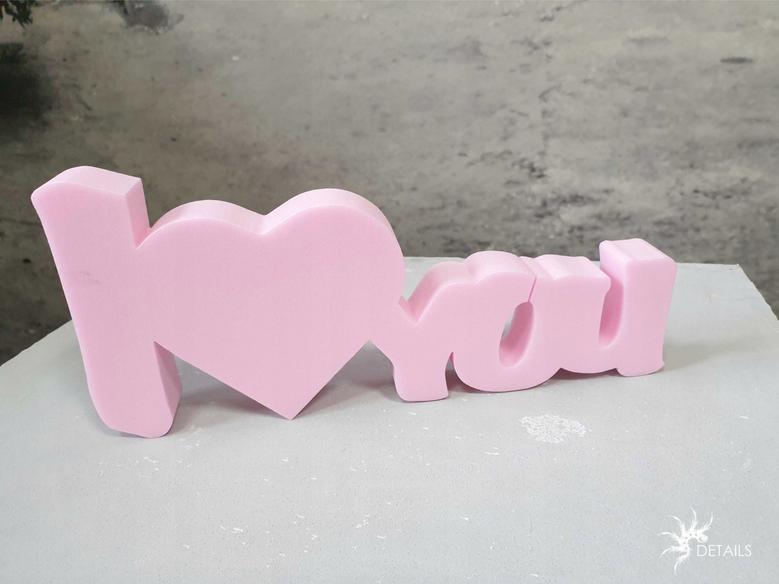 details ozdoby na sciane 3d Napis I love dekoracja ozdoba