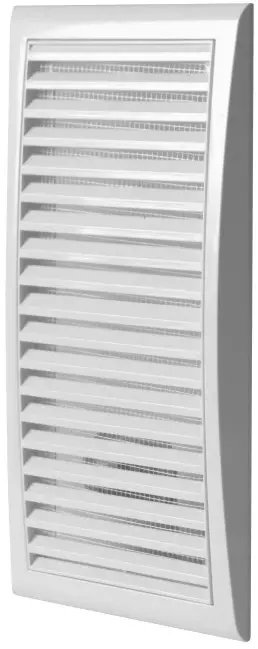 Kratka wentylacyjna z siatką 142x298mm biała MW128