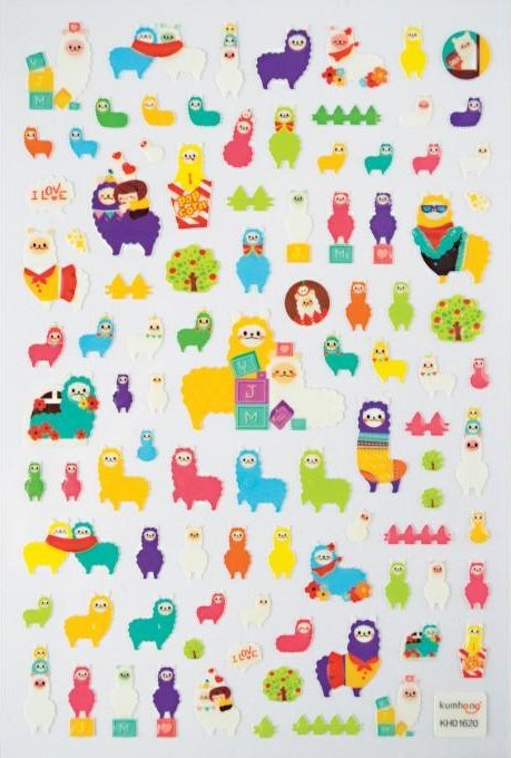 Kolorowe Baloniki Mini naklejki Itsy bitsy Lamy