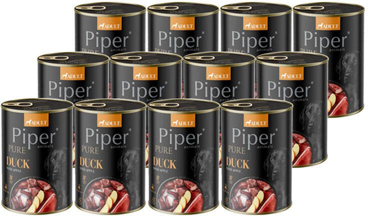 Mokra karma dla psa Piper Pure kaczka z jabłkiem zestaw 12 x 400 g