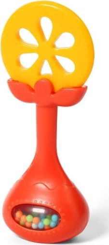BabyOno 499/01-EDUKACYJNY GRYZAK Z GRZECHOTKĄ JU ICY ORANGE