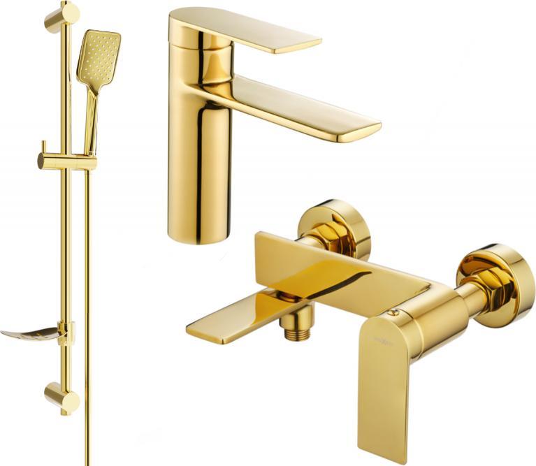 Bateria wannowa Mexen Mexen Zero DF62 zestaw wannowy, złoty - 71103DF62-50