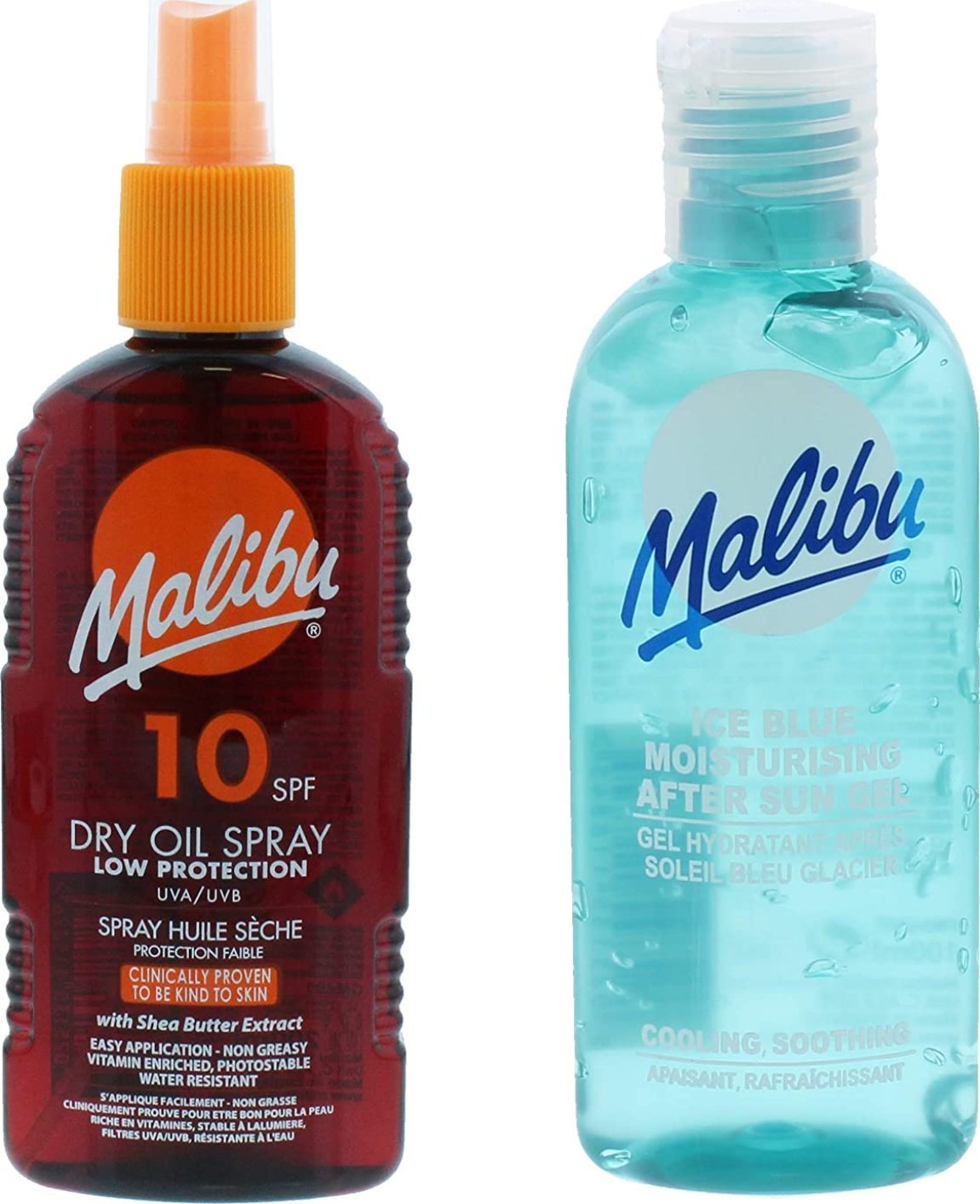 Malibu Malibu SPF10 Olejek Brązujący W Sprayu 200ml + Żel Po Opalaniu 100ml