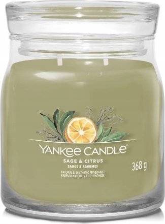 Yankee Candle Yankee Candle Sage & Citrus, Cylinder, Green, Lemon, Lime, Sage, 50 h, 1 pc(s)