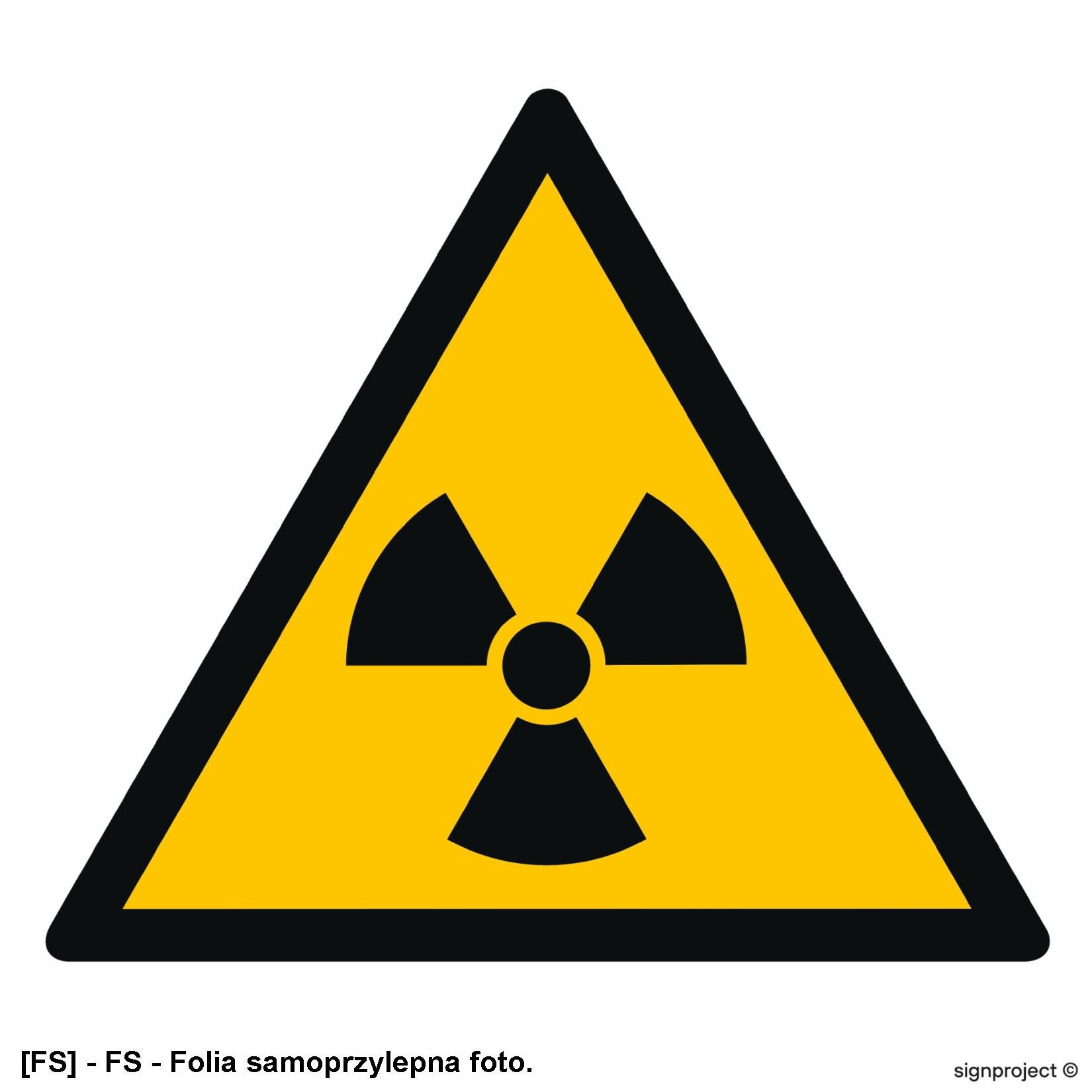 GD003 - Ostrzeżenie przed materiałem radioaktywnym lub promieniowaniem jonizującym 200x200