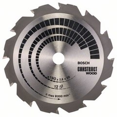 Bosch Tarcza pilarska Construct Wood 190 x 20mm 12z (2608641201)