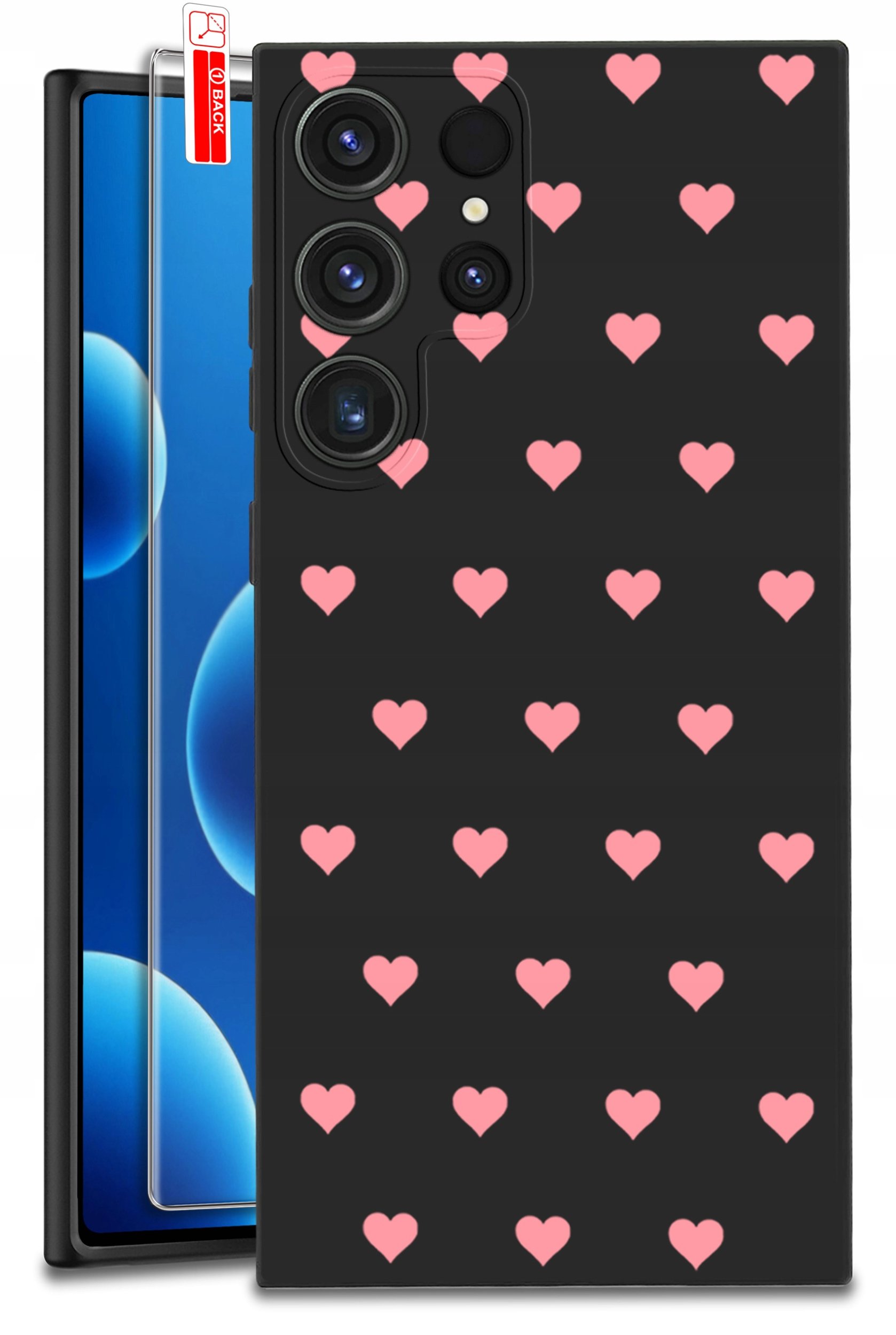 ETUI do Samsung Galaxy S25 Ultra WZORY | SILIKONOWE MATT CASE + SZKŁO 9H