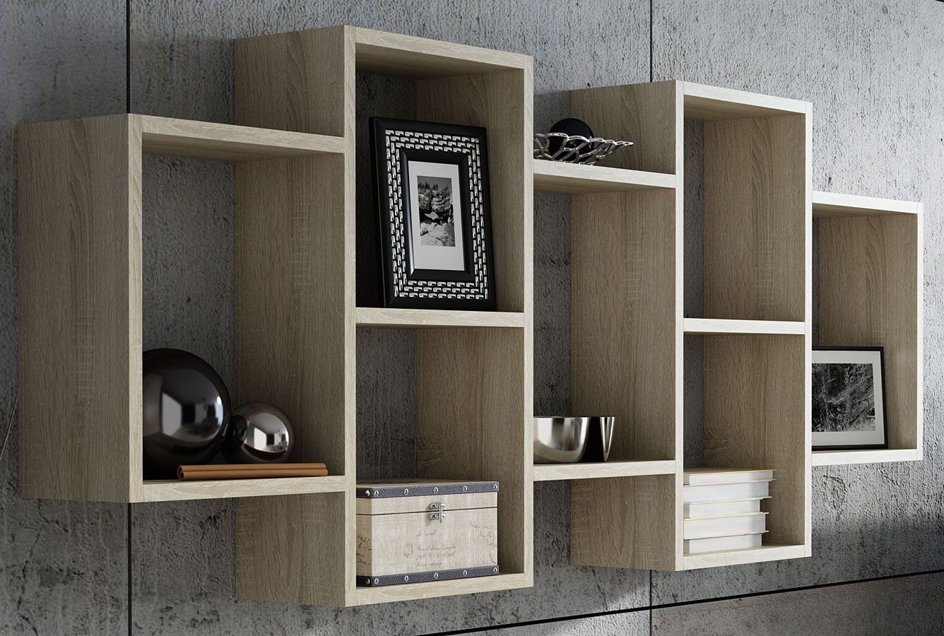 Elior Półka wisząca Lensa 3X - dąb sonoma