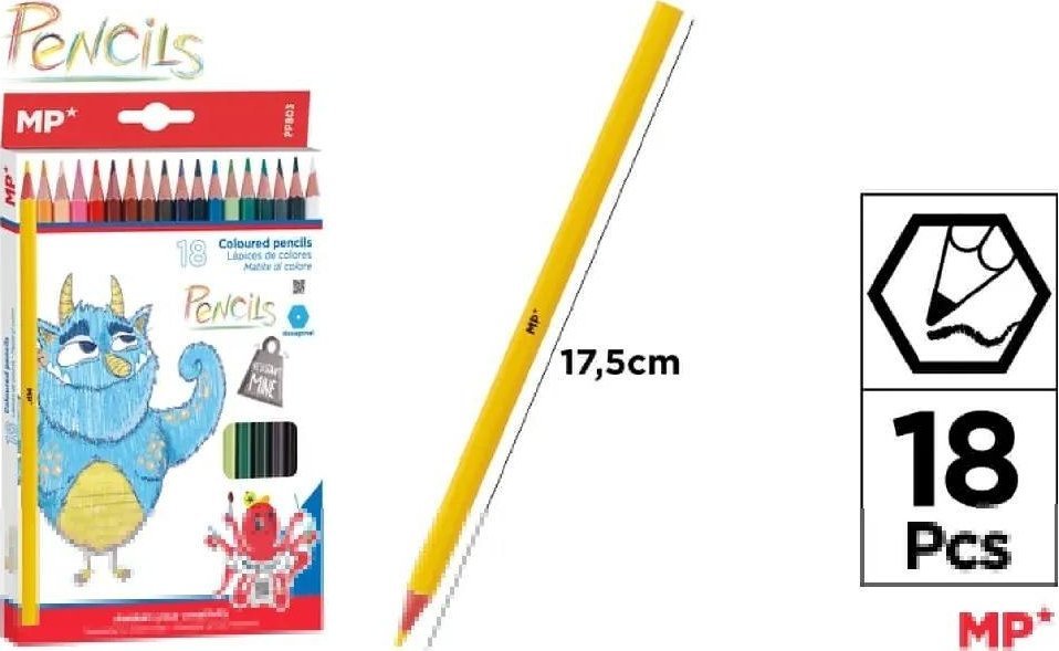 Free & Easy Kredki ołówkowe 18 kolorów