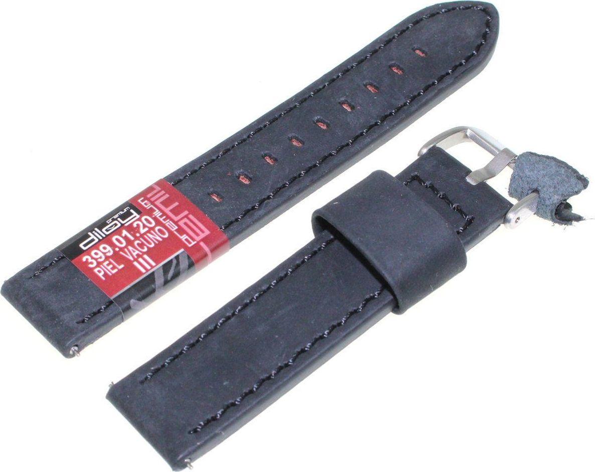 Diloy Skórzany pasek do zegarka 20 mm Diloy 399.20.1 Easy Click