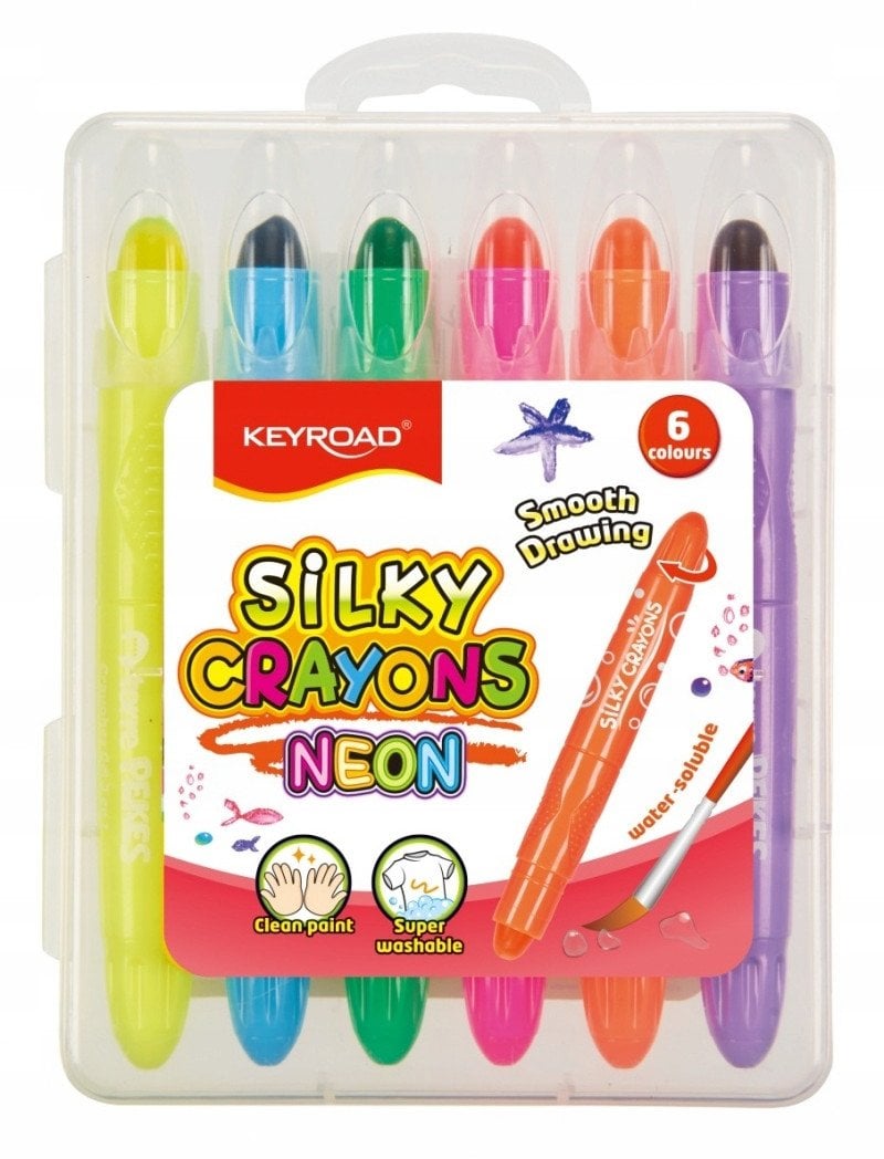 Kredki żelowe KEYROAD Neon, 6 szt., mix kolorów neonowych