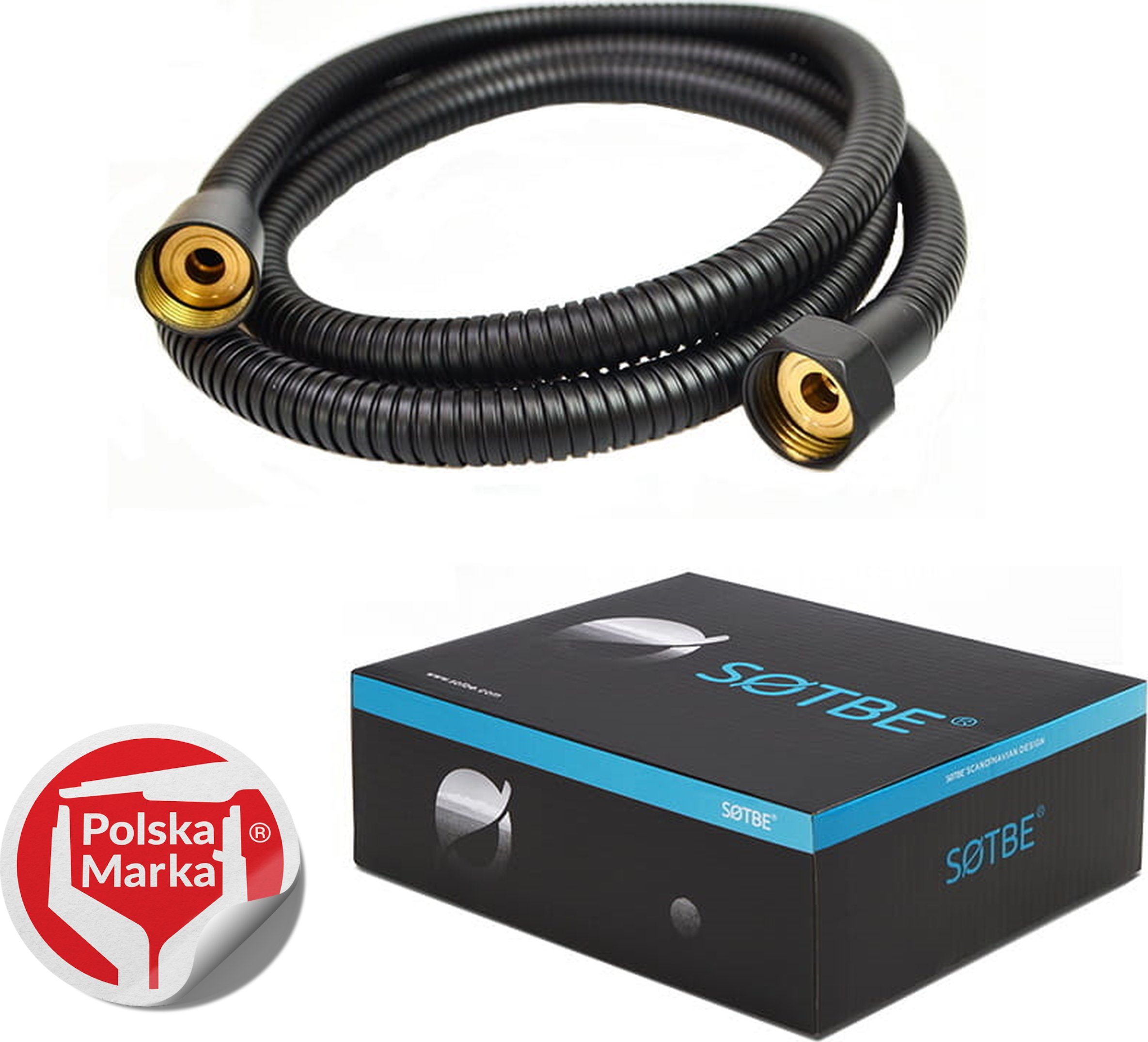 Wąż prysznicowy Sotbe SOTBE LARK BLACK wąż prysznicowy pleciony 150 cm. Kolor czarny