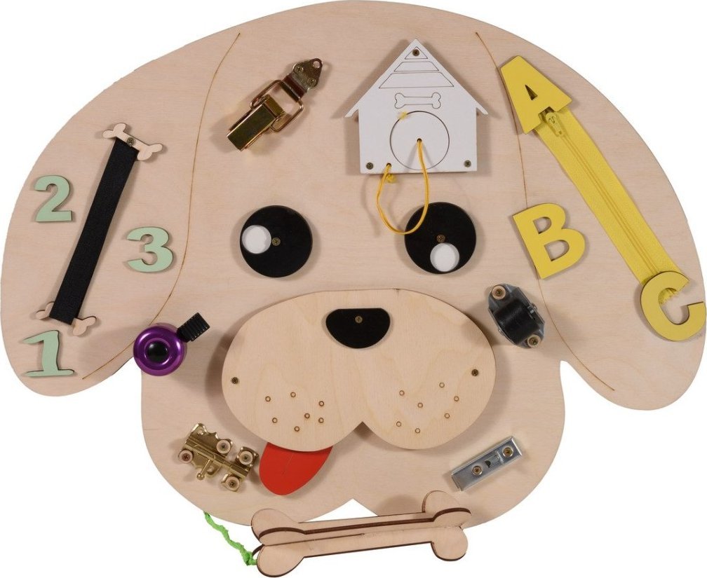 KIK Tablica manipulacyjna drewniana pies 49x37x6,5