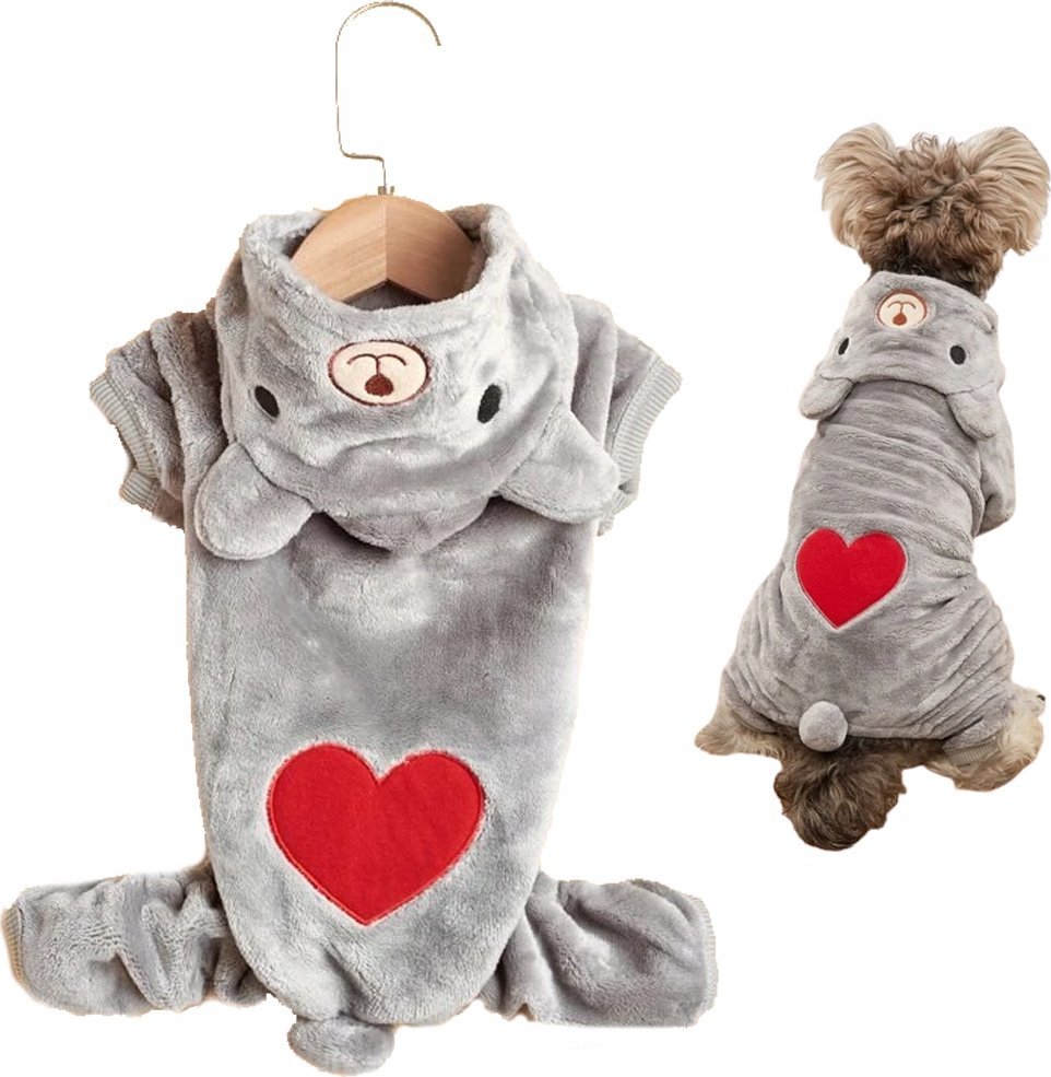 Korbi UBRANKO PSA KOTA MIŚ MISIU PLUSZ ZIMA SZARE XS